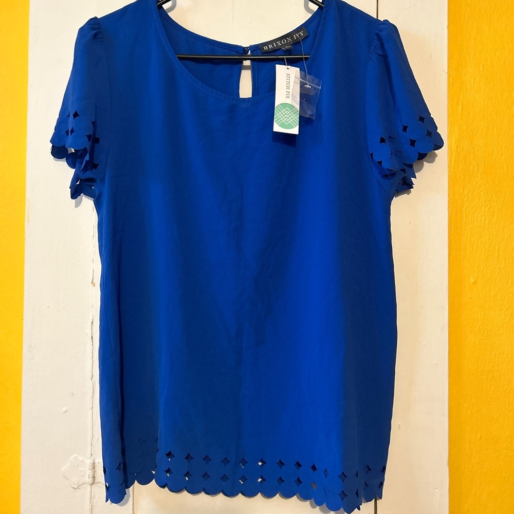 Royal blue keyhole blouse M